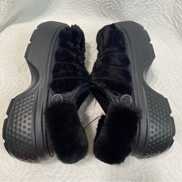 Crocs Stomp Lined Quilted Clog Black Men’s 12 Women’s 14 NEW - Picture 5 of 10